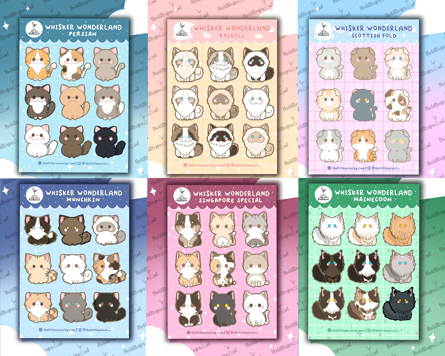 Whisker Wonderland Cat Sticker Sheets (Buy 3 Get 1 Free)