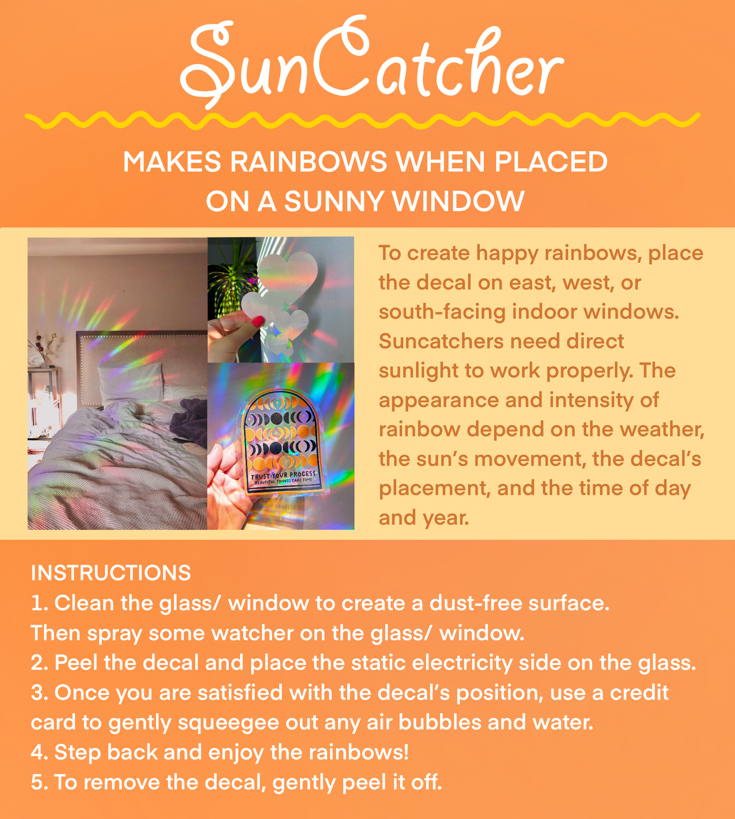 Suncatcher Decal (Makes Rainbows!🌈)